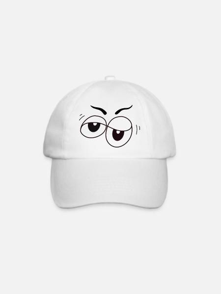 Augen - Baseballkappe - Weiß/Weiß