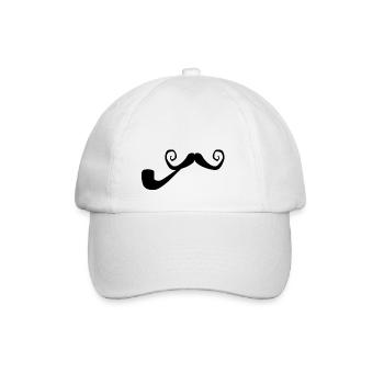 Bart mit Pfeife - Baseballkappe - Weiß/Weiß - Vorne