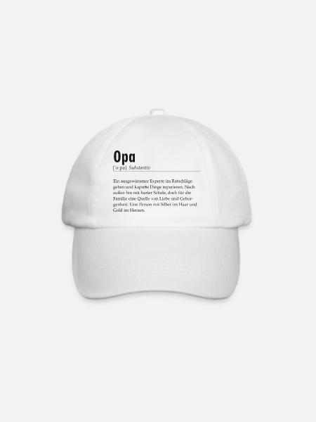 Spruchdesign - Opa - Baseballkappe - Weiß/Weiß
