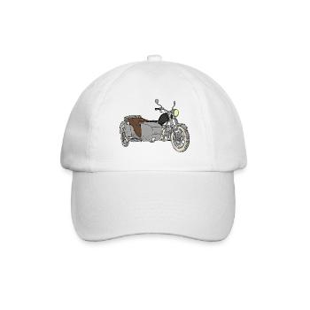 Motorrad mit Beiwagen - Baseballkappe - Weiß/Weiß - Vorne