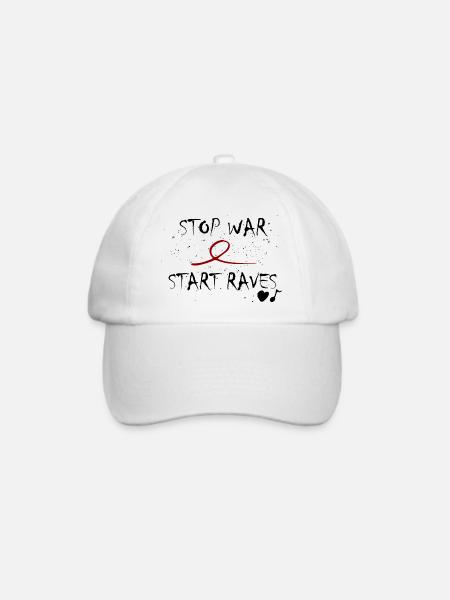 Stop War Start Raves Idee Spruch Geschenk lover - Baseballkappe - Weiß/Weiß