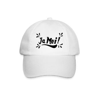 JA MEI ! Bayrisch Spruch - Baseballkappe - Weiß/Weiß - Vorne