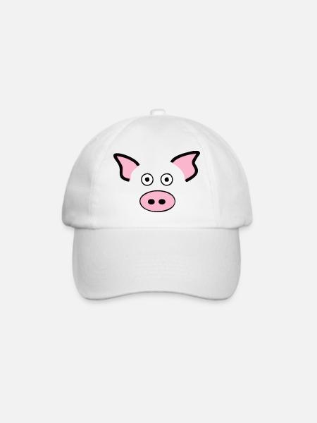 Schwein Gesicht - Baseballkappe - Weiß/Weiß