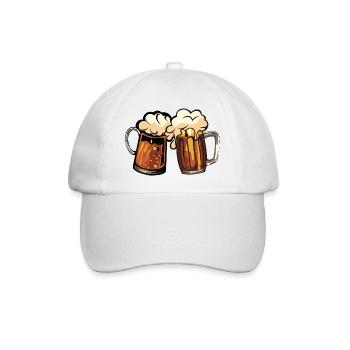 Biere Mousse Chope binouze Alkohol Glas - Baseballkappe - Weiß/Weiß - Vorne