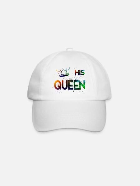 His Queen - Baseballkappe - Weiß/Weiß