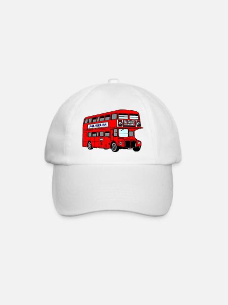 Bus London - Baseballkappe - Weiß/Weiß