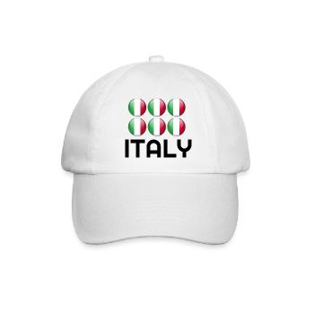 Italien, Italien Land, Italien Flagge, Italien Hoodies, - Baseballkappe - Weiß/Weiß - Vorne