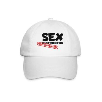 Sex Instruktor 1. Lektion kostenlos erste Lektion kostenlos # - Baseballkappe - Weiß/Weiß - Vorne