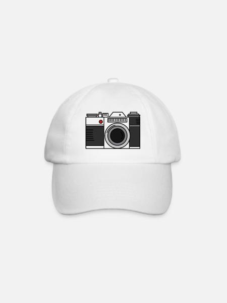 Vintage Analog Kamera mit Film - Baseballkappe - Weiß/Weiß