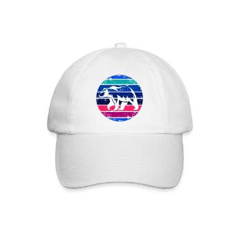 Retro Polarbär Eisbären - Baseballkappe - Weiß/Weiß - Vorne