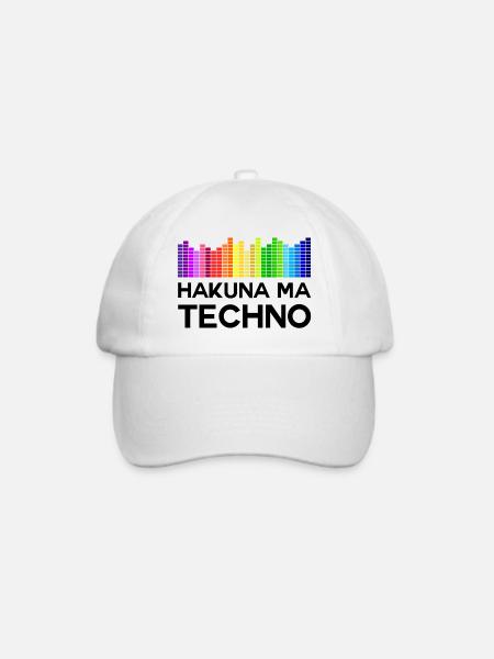 Hakuna Ma Techno Musik Disco - Baseballkappe - Weiß/Weiß
