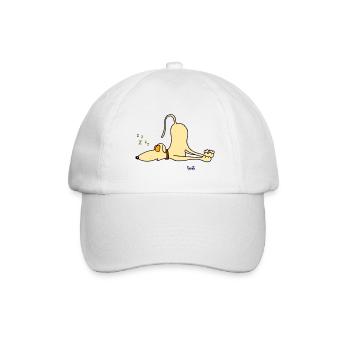 Windhund - nur schlafen - Baseballkappe - Weiß/Weiß - Vorne