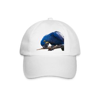 Hyazinth Ara Papagei Gesichtsansicht - Baseballkappe - Weiß/Weiß - Vorne