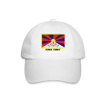 Free Tibet - Baseballkappe - Weiß/Weiß - Vorne