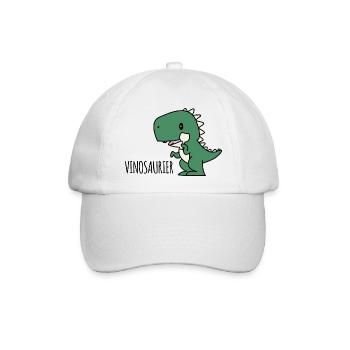 Vinosaurier Geschenk Spruch Party Wein Alkohol - Baseballkappe - Weiß/Weiß - Vorne