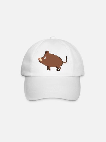 Wildschwein - Baseballkappe - Weiß/Weiß