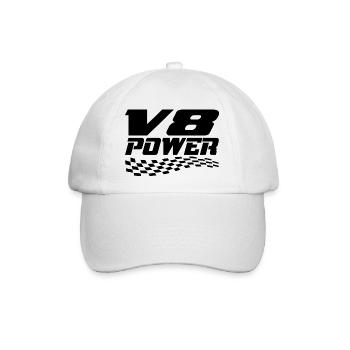 V8 - Baseballkappe - Weiß/Weiß - Vorne