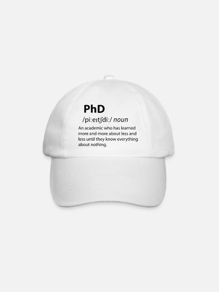 PhD Funny Dictionary Definition - Baseballkappe - Weiß/Weiß