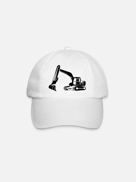 Bagger - Baseballkappe - Weiß/Weiß