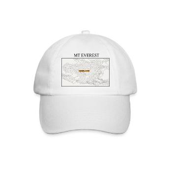 Topographie des Mount Everest - Baseballkappe - Weiß/Weiß - Vorne
