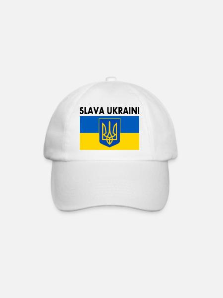 Slava ukraini - Baseballkappe - Weiß/Weiß