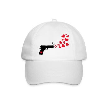 Friedensbewegung Herz Frieden Liebe Statement - Baseballkappe - Weiß/Weiß - Vorne