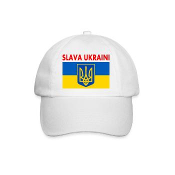 Slava ukraini - Baseballkappe - Weiß/Weiß - Vorne