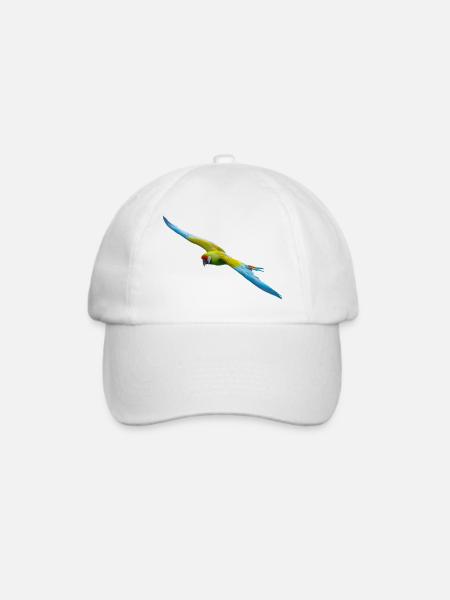 Papagei, Kleiner Soldatenara fliegen, Natürlich - Baseballkappe - Weiß/Weiß