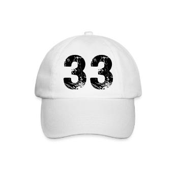 33 - Baseballkappe - Weiß/Weiß - Vorne