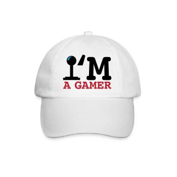 A Gamer Bold Typografie - Baseballkappe - Weiß/Weiß - Vorne