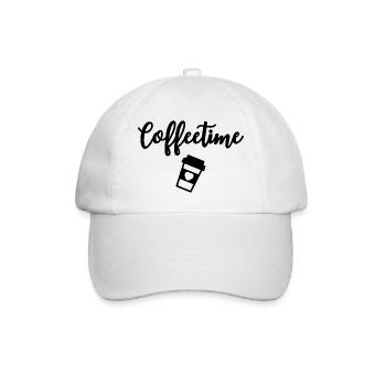 Coffeetime Kaffeetrinker - Baseballkappe - Weiß/Weiß - Vorne