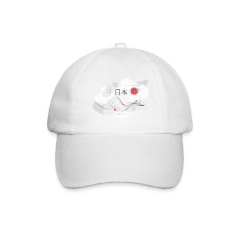 Inschrift Japan mit japanischem Flaggenmotiv - Baseballkappe - Weiß/Weiß - Vorne