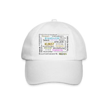 Word Cloud Kunst 2 - Baseballkappe - Weiß/Weiß - Vorne