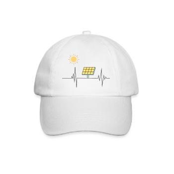 Heartbeat Solarenergie Photovoltaik Solar - Baseballkappe - Weiß/Weiß - Vorne