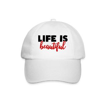 life is beautiful - Baseballkappe - Weiß/Weiß - Vorne