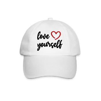 love yourself Herz Motivation Liebe - Baseballkappe - Weiß/Weiß - Vorne
