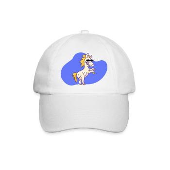 Cartoon Einhorn - Baseballkappe - Weiß/Weiß - Vorne