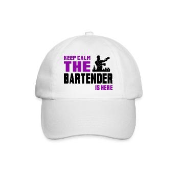 Keep Calm Barkeeper Design - Baseballkappe - Weiß/Weiß - Vorne
