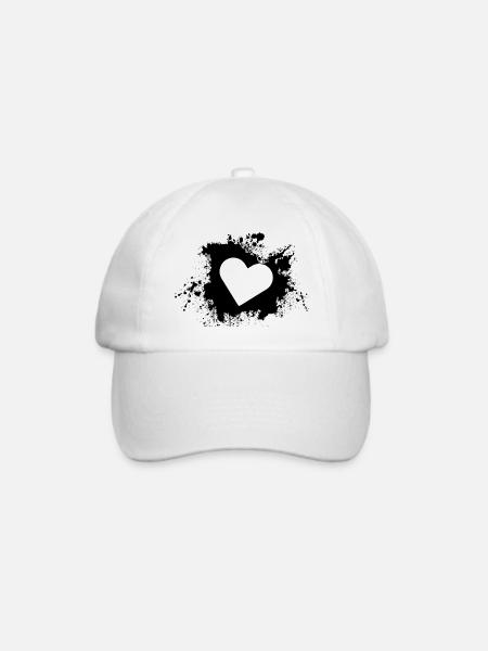 Herz - Baseballkappe - Weiß/Weiß