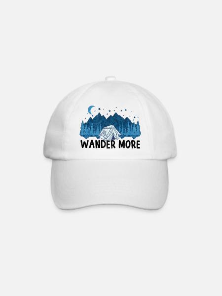 Wandern Campen Camping Outdoor Wandertour Wanderer - Baseballkappe - Weiß/Weiß