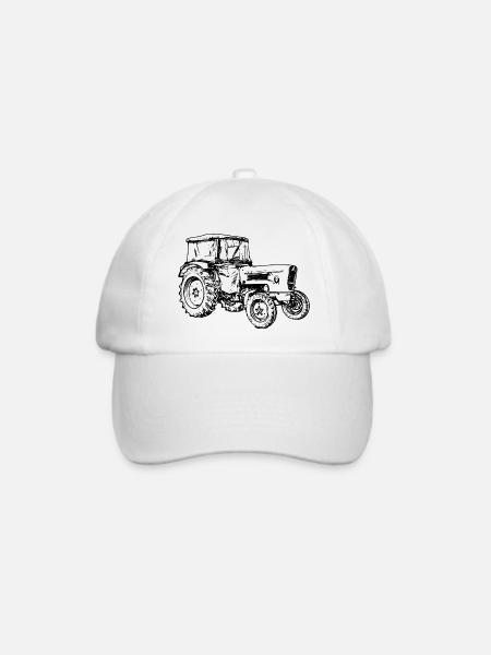 Traktor - Baseballkappe - Weiß/Weiß
