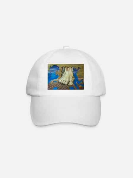 Surrealistische Malerei - Baseballkappe - Weiß/Weiß