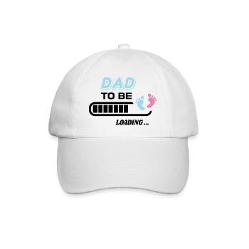 zukünftiger Vater. Warten Sie auf Geburtsgeschenk - Baseballkappe - Weiß/Weiß - Vorne