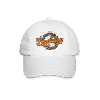 Einzigartiges legendäres Vintage-Retro-Orange im Denim-Stil - Baseballkappe - Weiß/Weiß - Vorne
