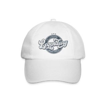 Einzigartiges legendäres Vintage-Retro-Blau im Denim-Stil - Baseballkappe - Weiß/Weiß - Vorne
