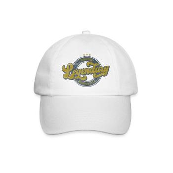 Einzigartiges legendäres Vintage-Retro-Grün im Denim-Stil - Baseballkappe - Weiß/Weiß - Vorne
