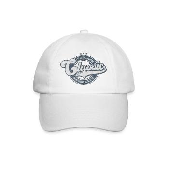 Klassische Old Fashion Denim Vintage Waren blau - Baseballkappe - Weiß/Weiß - Vorne