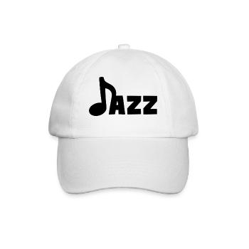 Jazz Musiknote Jazz Soul Blues Musik - Baseballkappe - Weiß/Weiß - Vorne