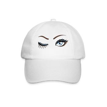 Augen Zwinker - Baseballkappe - Weiß/Weiß - Vorne