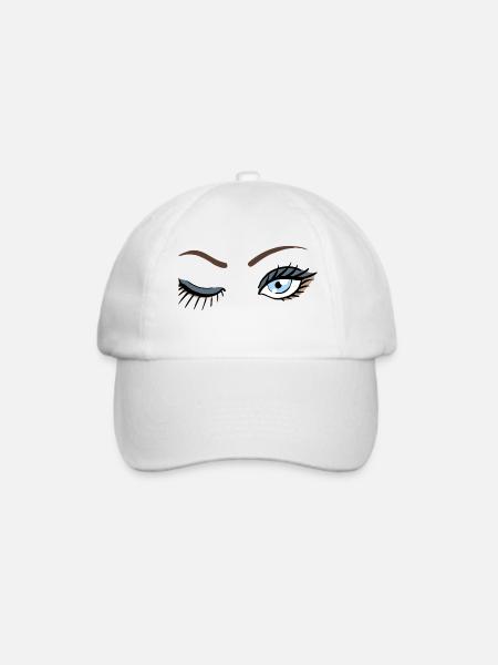 Augen Zwinker - Baseballkappe - Weiß/Weiß